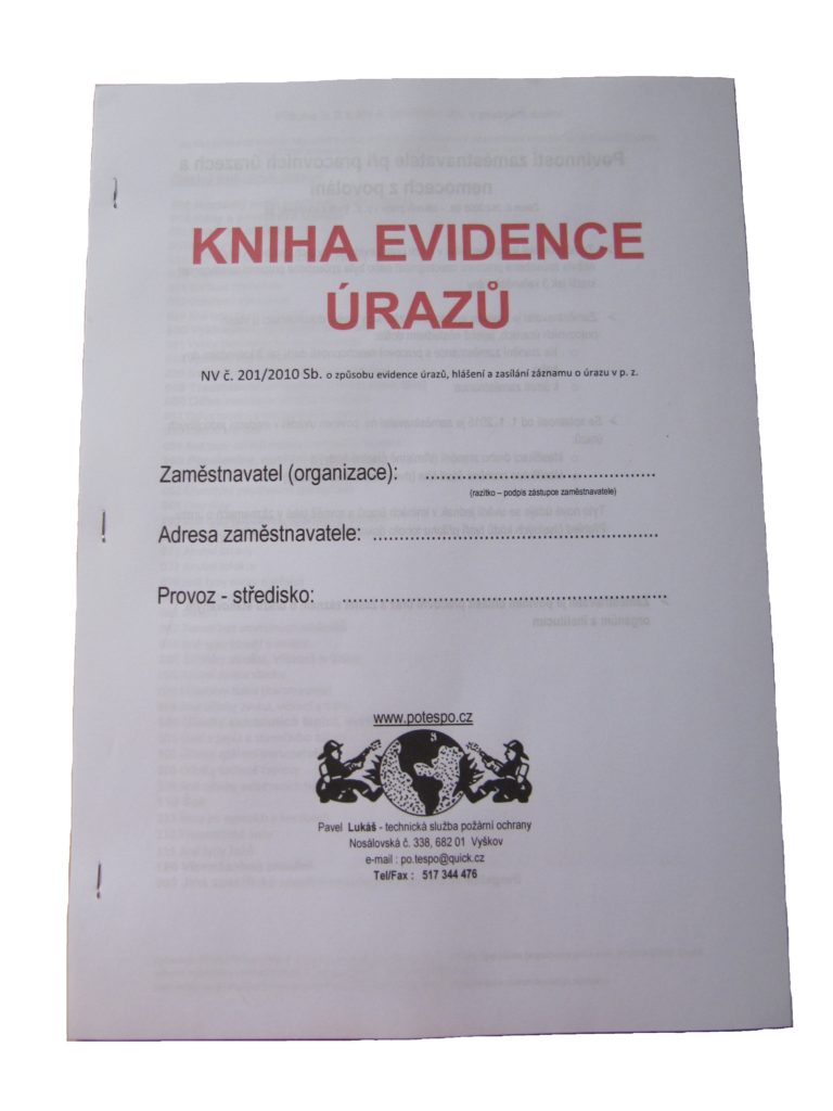 Kniha evidence úrazů – novelizovaná 2015